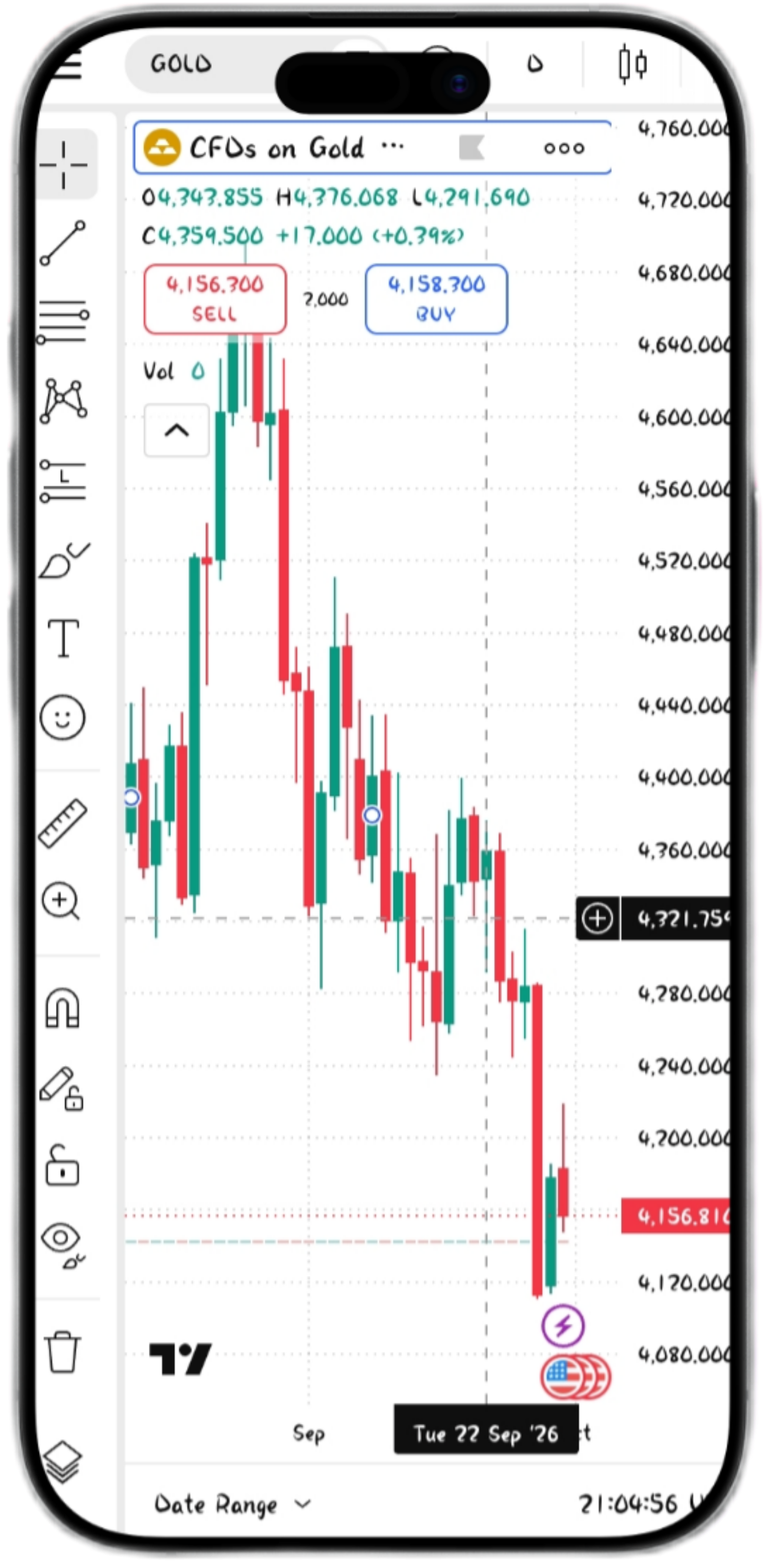 Commodities on the Crest Market app